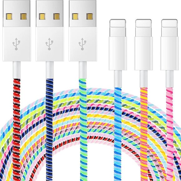 15 Pcs Spiral Cable Protector Colorful PVC Spiral Phone Charger Headphone Cable - Picture 1 of 7